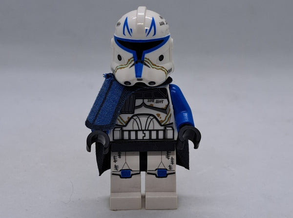 Clone Trooper Captain Rex, 501st Legion (Phase 2) - Blue Cloth Pauldron, Black Cloth Kama, Large Eyes, sw0450